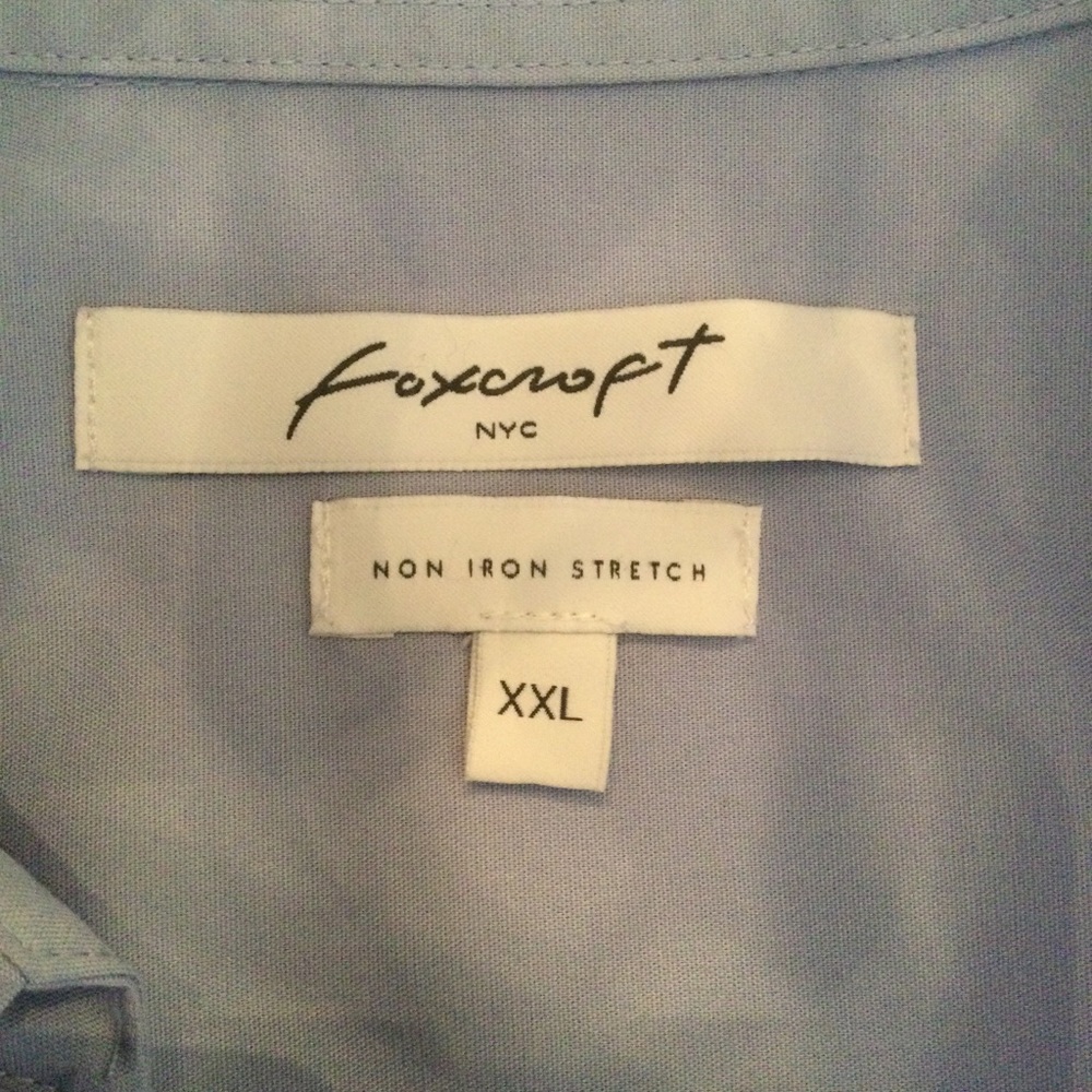 Foxcroft Button Down Blue Blouse. - Picture 3 of 6